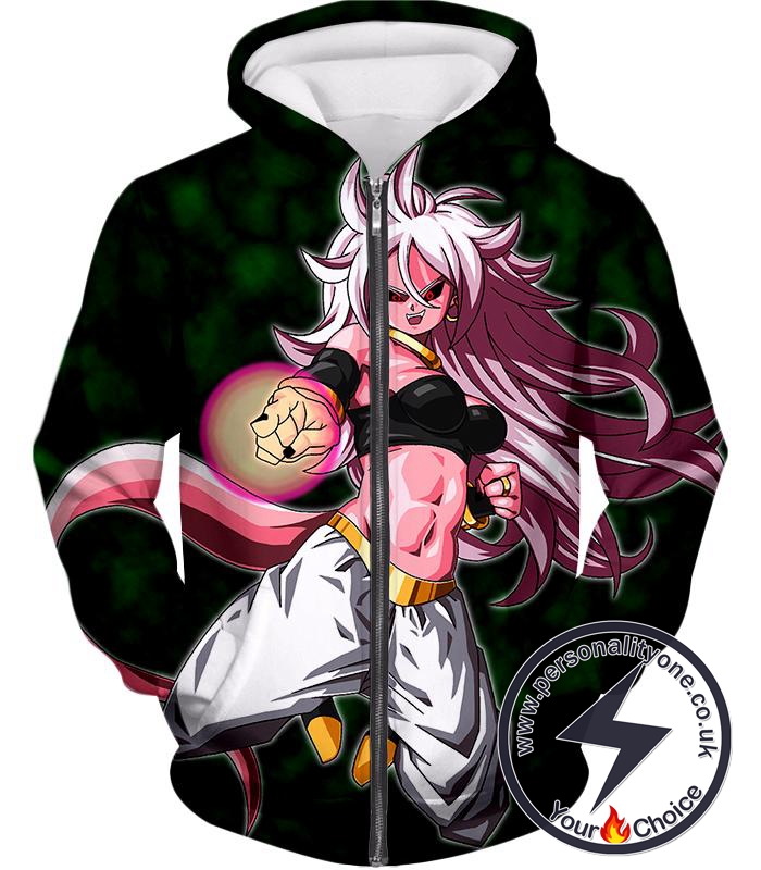 Dragon Ball Super Ultimate Fighter Android 21 Evil Form Action Cool Anime Zip Up Hoodie